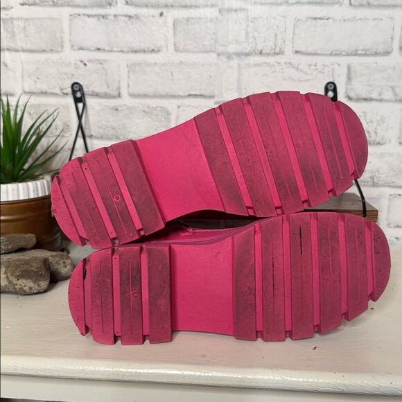 Justfab Tevos Combat Boots, Pink Size 8.5 - Picture 7 of 10